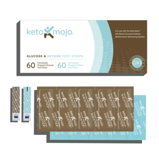 Keto Mojo GKI Test Strips (60 Glucose + 60 Ketones) - THE COMBO